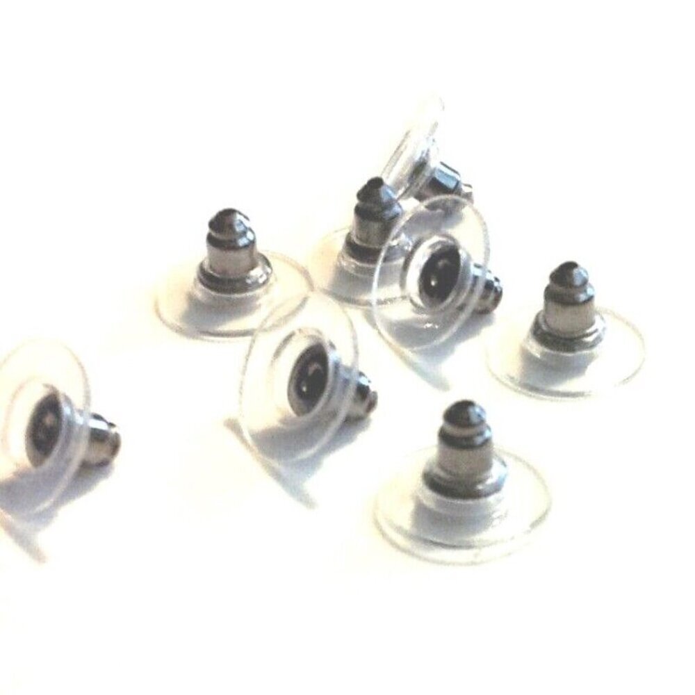 10 Large Gunmetal Black Brass Comfort Clutch Earnuts Earring Backs Findings